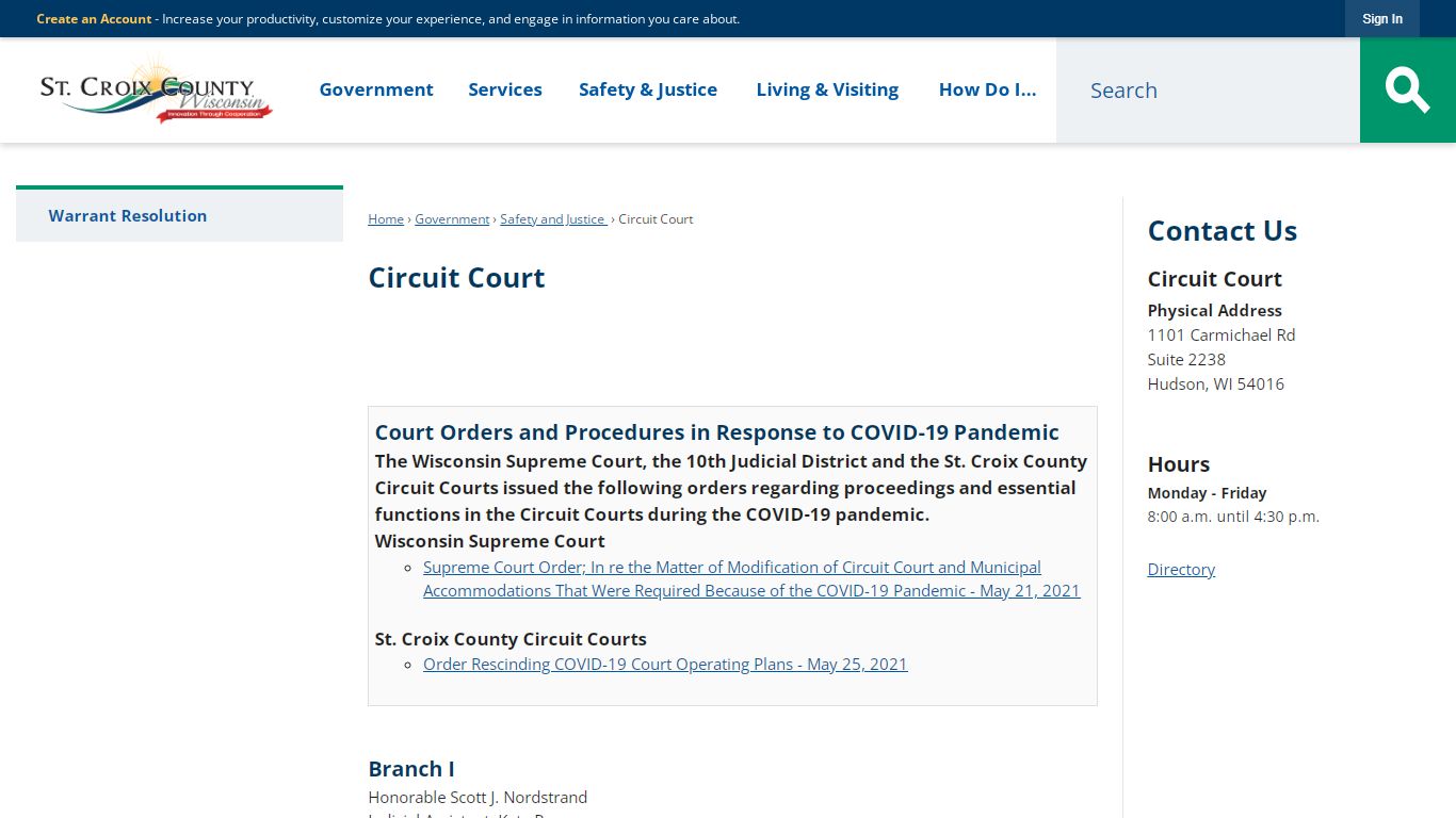 Circuit Court | St. Croix County, WI